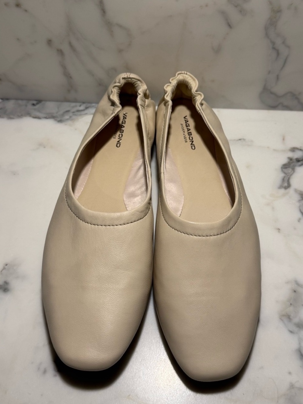 Vagabond Shoemakers Maddie Off White Leather Ballet Flats Size 10